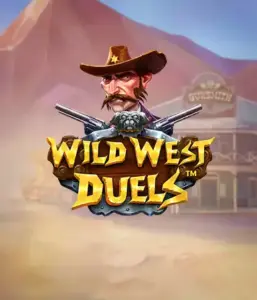  Изображение слота "Wild West Duels" от Pragmatic Play, где изображён храбрый персонаж в шляпе с двумя пистолетами. На фоне пустынная территория с типичным домом на Диком Западе. Отличный выбор для поклонников жанра вестерн и игровых автоматов.